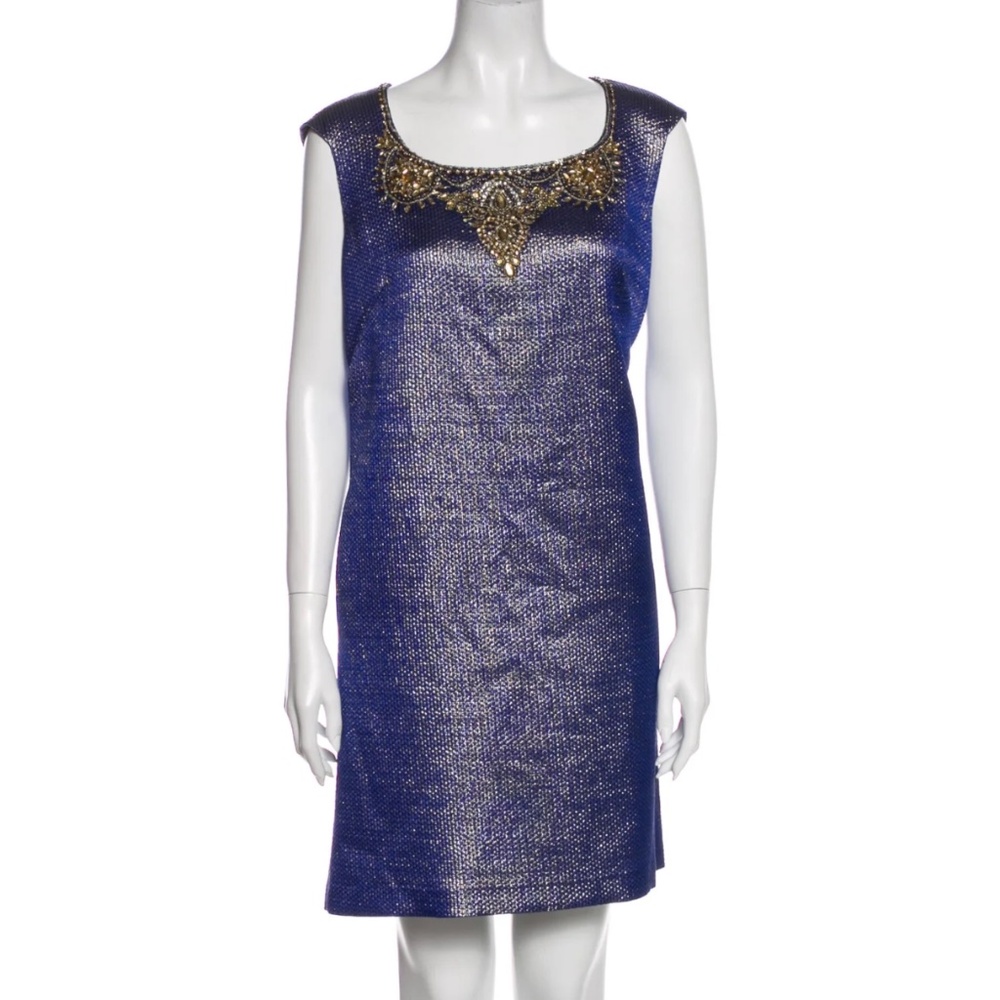 Marchesa Notte square neckline silk dress